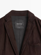 Suede leather blazer