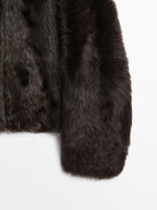 Short leather jacket with fur