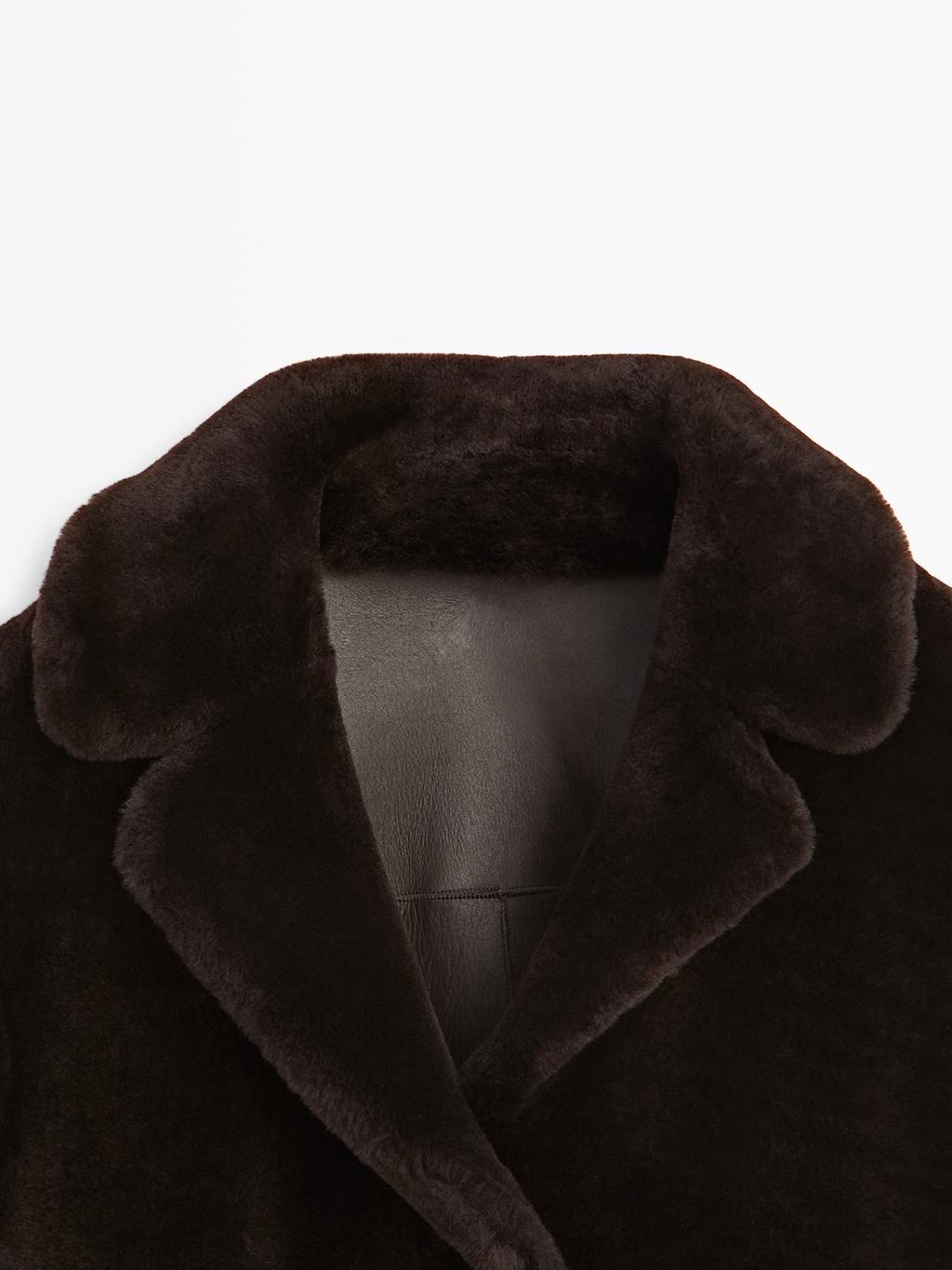 Short mouton jacket with fur
