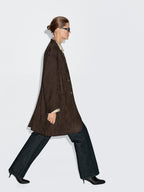 Long suede leather coat