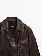 Nappa leather biker jacket