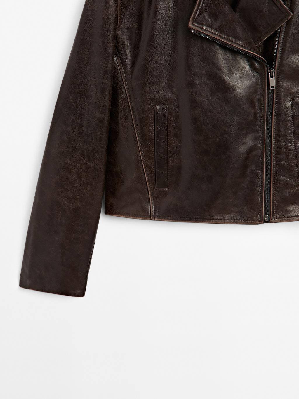 Nappa leather biker jacket