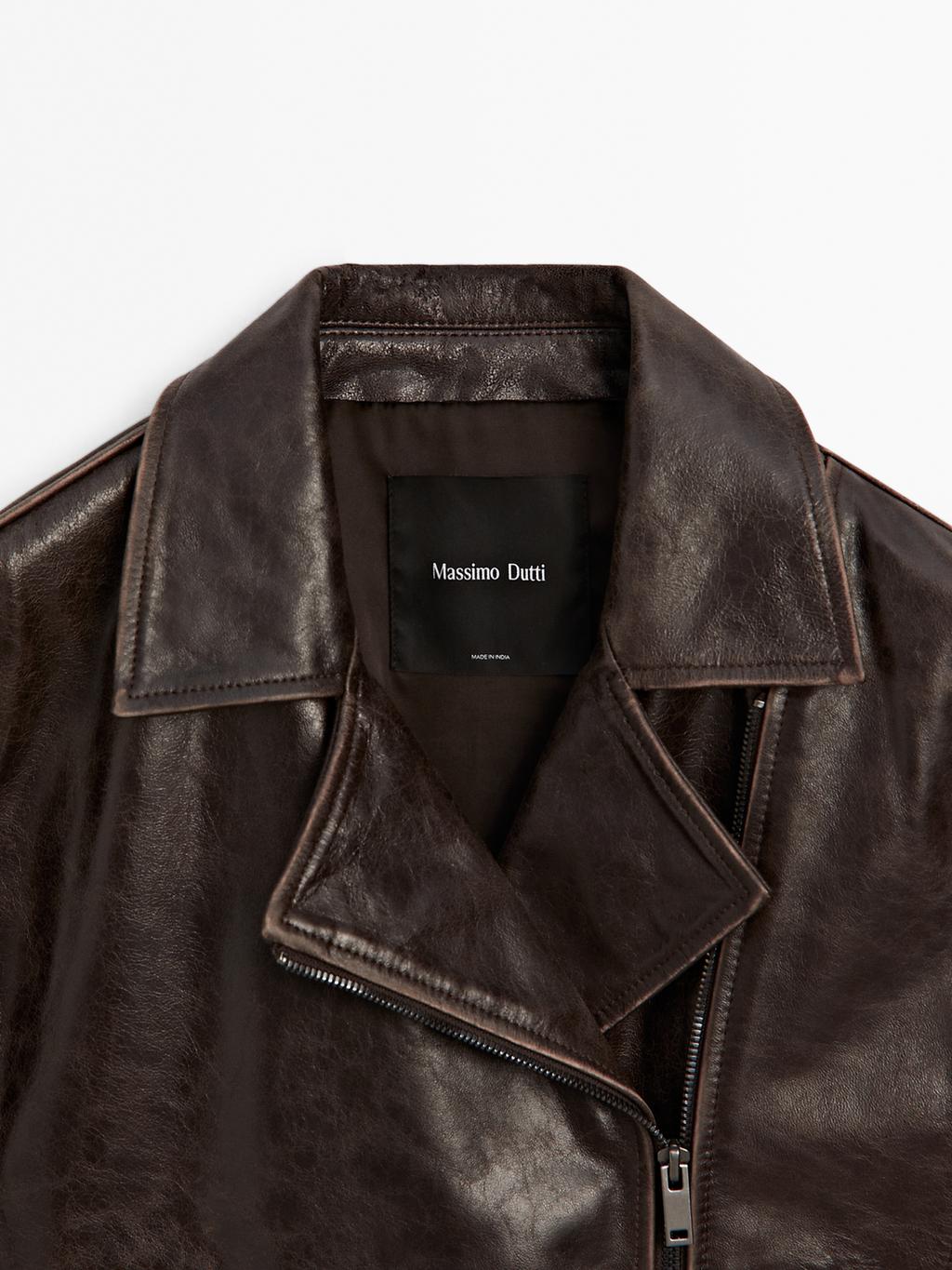 Nappa leather biker jacket