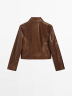 Short nappa leather jacket