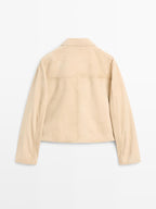 Short suede leather jacket