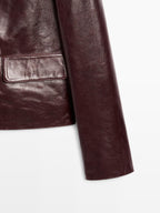 Cropped nappa leather jacket