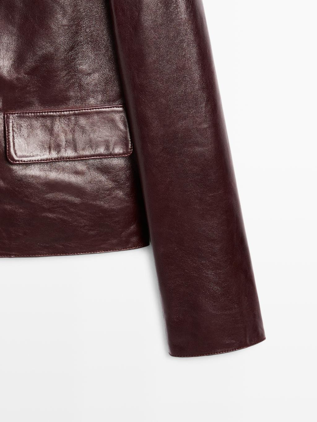 Cropped nappa leather jacket