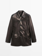Nappa leather buttoned blazer - LIMITED