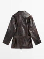 Nappa leather jacket with belt