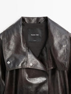 Nappa leather jacket with belt