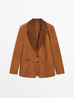 Flowing suede leather blazer