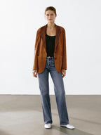 Flowing suede leather blazer