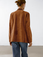 Flowing suede leather blazer