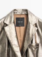 Metallic nappa leather blazer