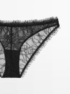 Lace briefs with frayed detail