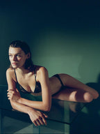 Lace briefs with frayed detail