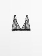 Lace bralette with frayed detail