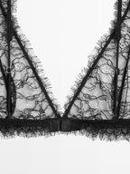 Lace bralette with frayed detail