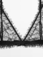 Lace bralette with frayed detail
