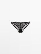 Lace briefs with blonde lace detail