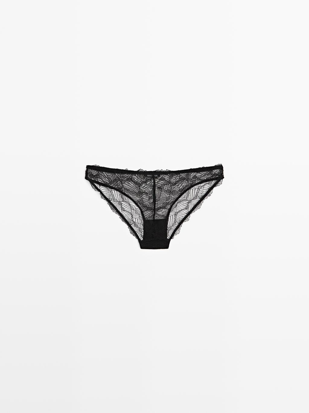 Lace briefs with blonde lace detail