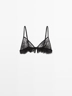 Lace cotton blend bralette