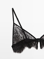 Lace cotton blend bralette