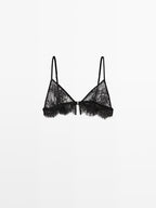 Lace cotton blend bralette