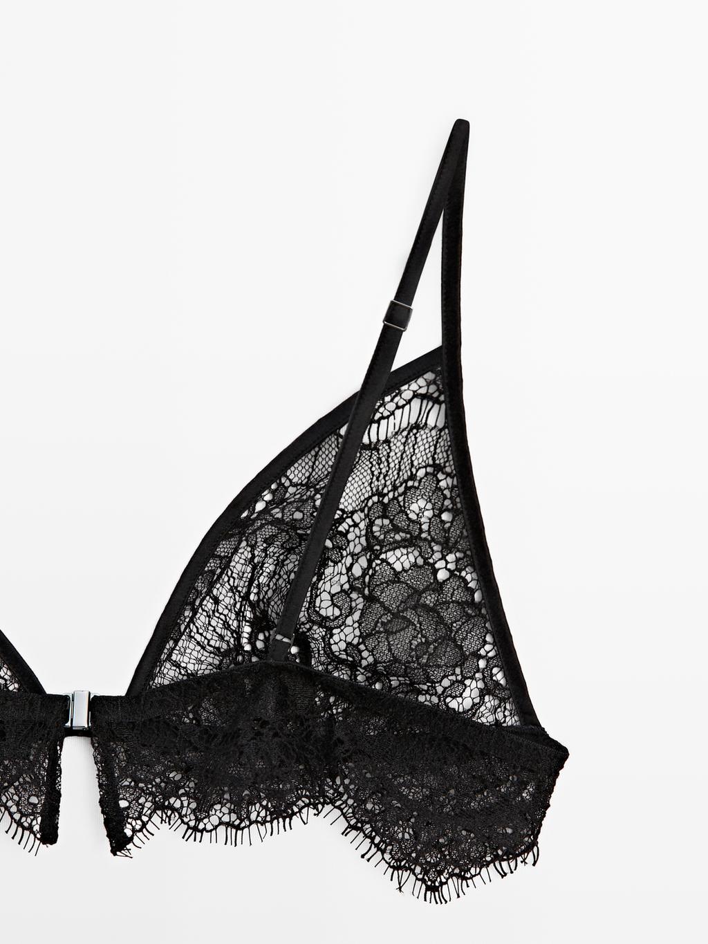 Lace cotton blend bralette