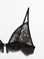 Lace cotton blend bralette