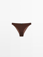 Semi-sheer briefs with metallic detail