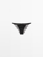 Silk blend briefs with lace detail