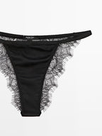 Silk blend briefs with lace detail