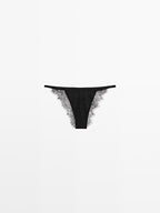 Silk blend briefs with lace detail