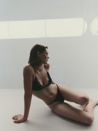 Silk blend briefs with lace detail