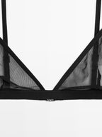 Semi-sheer mesh triangle bralette