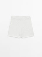 Cotton blend knit shorts
