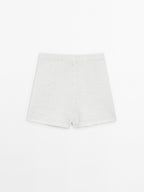 Cotton blend knit shorts