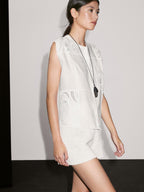 Cotton blend knit shorts