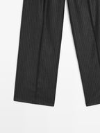 Darted pinstripe trousers