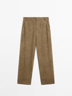 Flowing high-waist barrel fit trousers