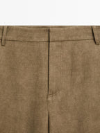 Flowing high-waist barrel fit trousers