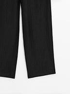 Linen blend palazzo trousers with darts