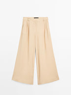 Darted palazzo trousers