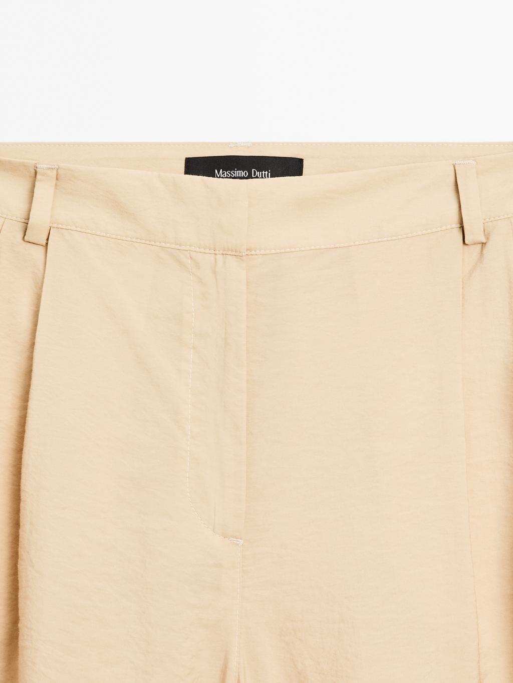 Darted palazzo trousers