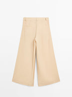 Darted palazzo trousers