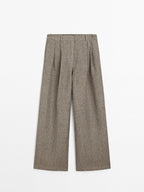 100% linen trousers with double darts