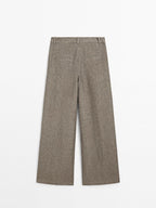 100% linen trousers with double darts