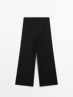 Darted trousers with stripe print detail