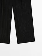 Darted trousers with stripe print detail
